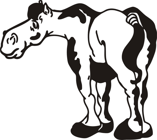 Aufkleber lustiges Pferd