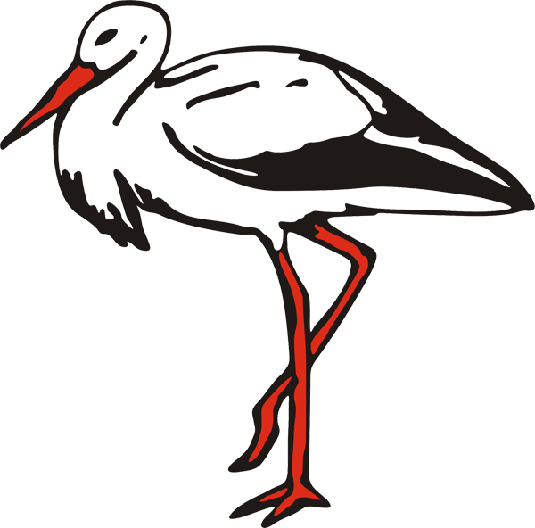 Aufkleber Storch