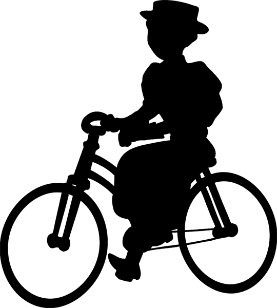 Historische Radfahrerin