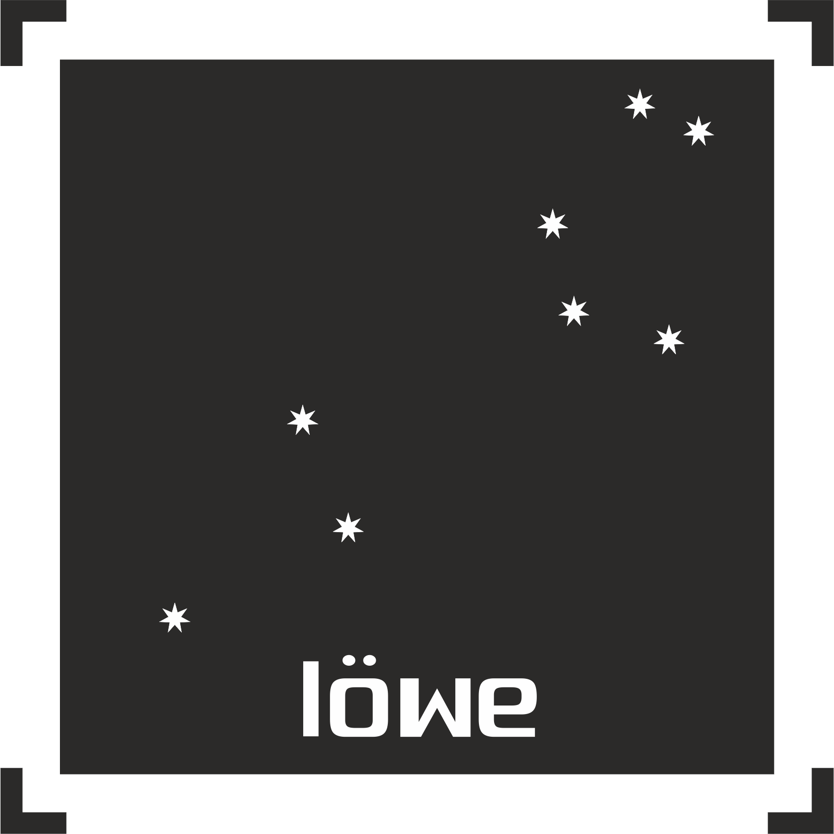 Löwe beschrifteter Sternbild - Aufkleber