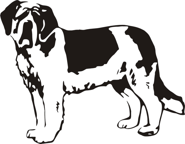 Hundeaufkleber Bernhardiner