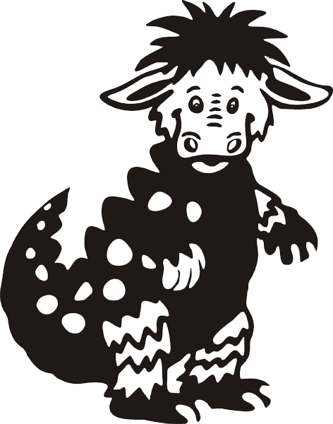 Kleiner Drache Cartoon Aufkleber