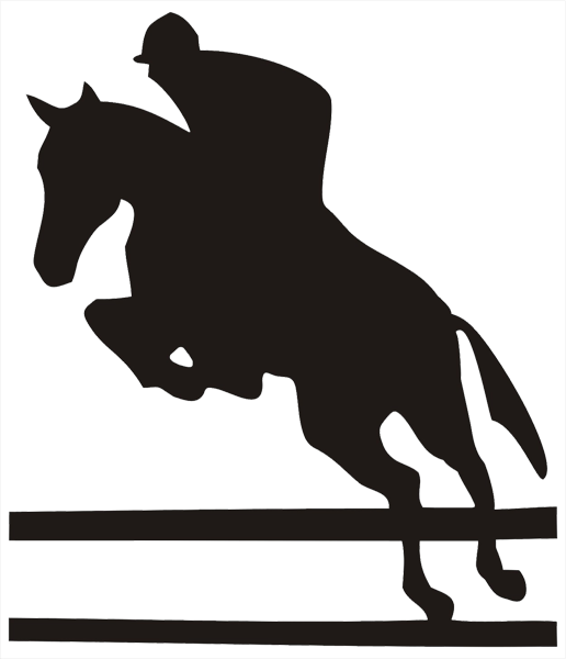Aufkleber Springreiten