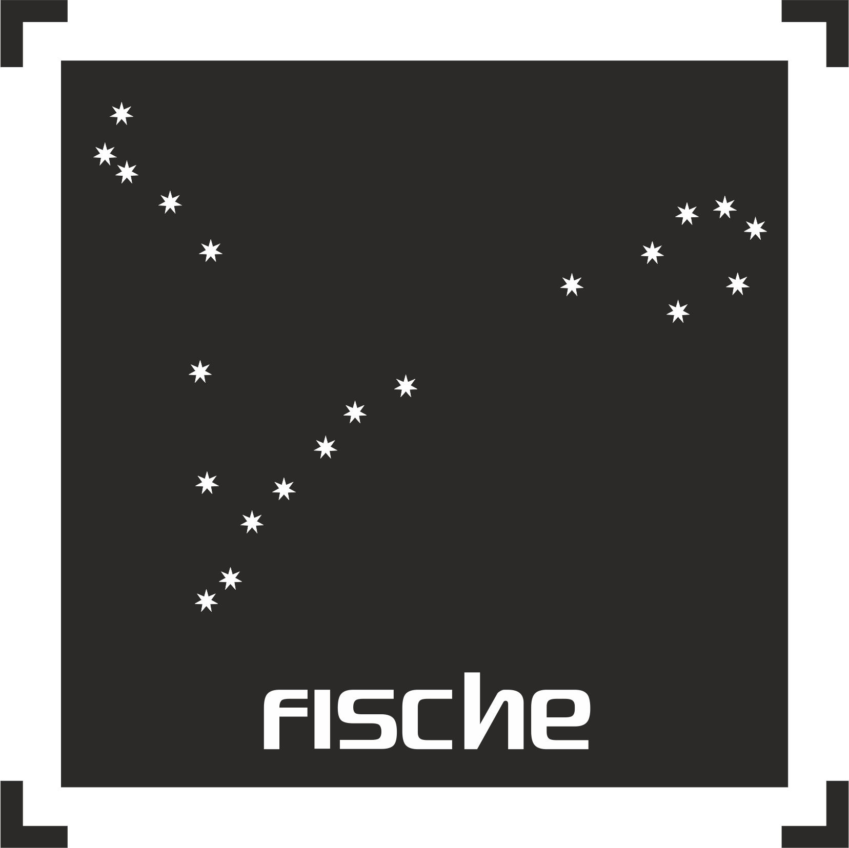 Fische beschrifteter Sternbild - Aufkleber