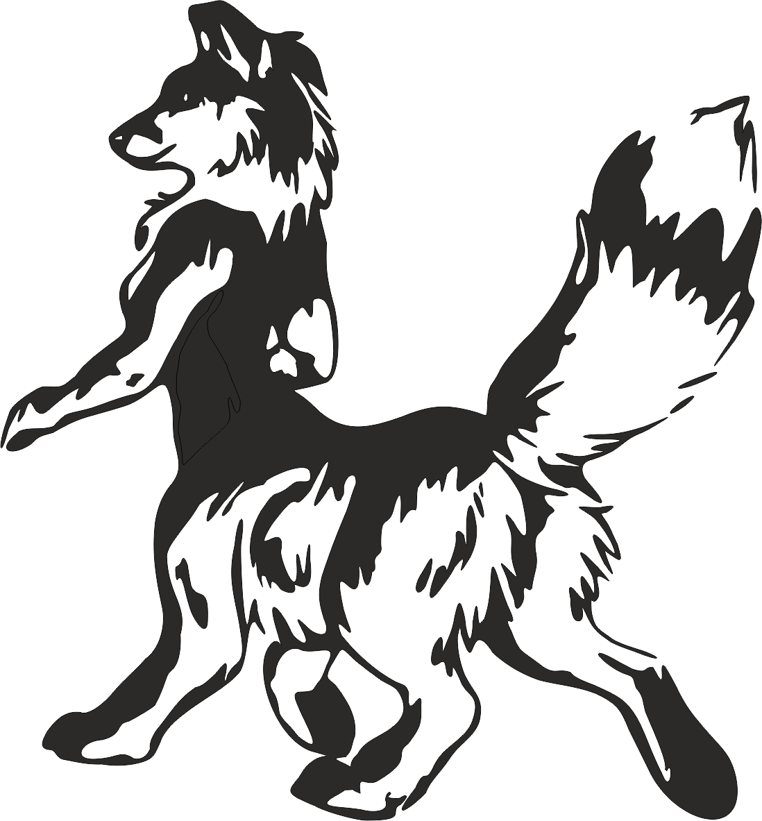 Aufkleber Fantasy Wolf