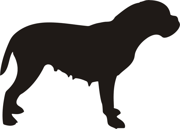 Hundeaufkleber Bordeaux Dogge 